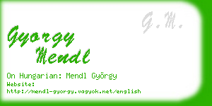 gyorgy mendl business card