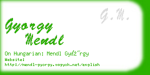 gyorgy mendl business card